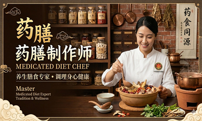 药膳制作师
本课程系统教授药膳理论与制作技艺，融合中医食疗智慧与烹饪技能。学员将掌握药材鉴别、配伍及养生膳品创作，成为懂药性、善烹饪的专业药膳制作师。